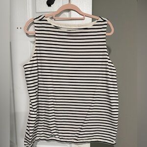 Striped Black and White Sleeveless Top